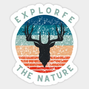 Deer explore the nature vintage retro Sticker